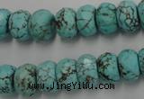 CWB449 15.5 inches 8*12mm faceted rondelle howlite turquoise beads