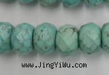 CWB457 15.5 inches 12*16mm faceted rondelle howlite turquoise beads