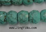 CWB458 15.5 inches 13*15mm faceted rondelle howlite turquoise beads
