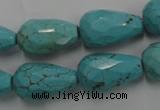 CWB473 15.5 inches 12*20mm faceted teardrop howlite turquoise beads