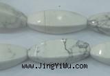 CWB52 15.5 inches 10*30mm twisted rice natural white howlite gemstone beads