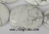 CWB60 15.5 inches 30*40mm oval natural white howlite beads wholesale