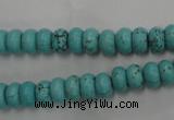 CWB683 15.5 inches 4*7mm rondelle howlite turquoise beads wholesale