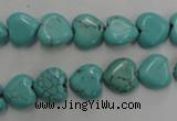 CWB714 15.5 inches 10*10mm heart howlite turquoise beads wholesale