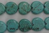 CWB716 15.5 inches 14*14mm heart howlite turquoise beads wholesale