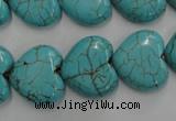 CWB718 15.5 inches 18*18mm heart howlite turquoise beads wholesale