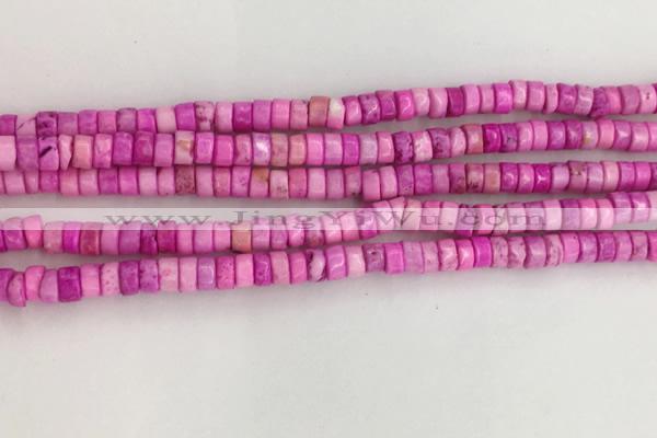 CWB821 15.5 inches 2*4mm tyre howlite turquoise beads wholesale