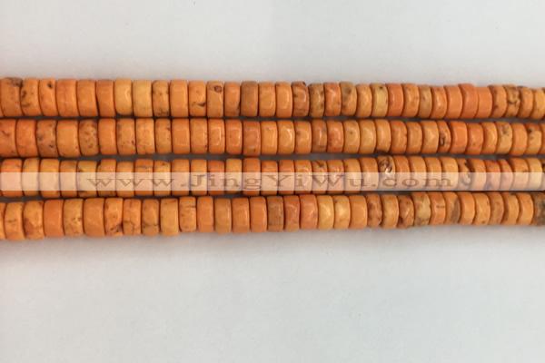 CWB835 15.5 inches 3*6mm tyre howlite turquoise beads wholesale
