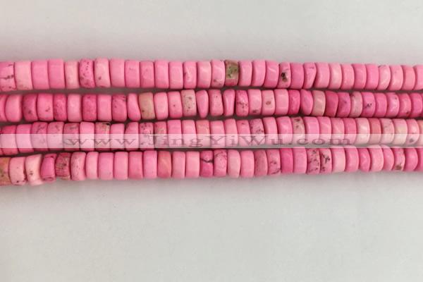 CWB837 15.5 inches 3*6mm tyre howlite turquoise beads wholesale