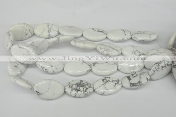 CWB87 15.5 inches 20*30mm oval natural white howlite beads