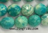 CWB880 15.5 inches 4mm faceted round howlite turquoise beads
