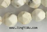 CWB886 15.5 inches 8mm faceted nuggets white howlite turquoise beads