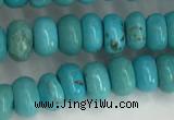 CWB895 15.5 inches 4*6mm rondelle howlite turquoise beads