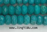 CWB902 15.5 inches 4*6mm faceted rondelle howlite turquoise beads