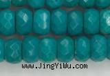 CWB903 15.5 inches 5*8mm faceted rondelle howlite turquoise beads