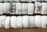 CWB921 15.5 inches 3*6mm heishi white howlite turquoise beads