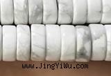 CWB922 15.5 inches 3*8mm heishi white howlite turquoise beads