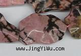 CWG09 15.5 inches 25*33mm wavy freeform rhodonite gemstone beads