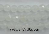 CWH03 15.5 inches 8mm faceted round white jade beads wholesale