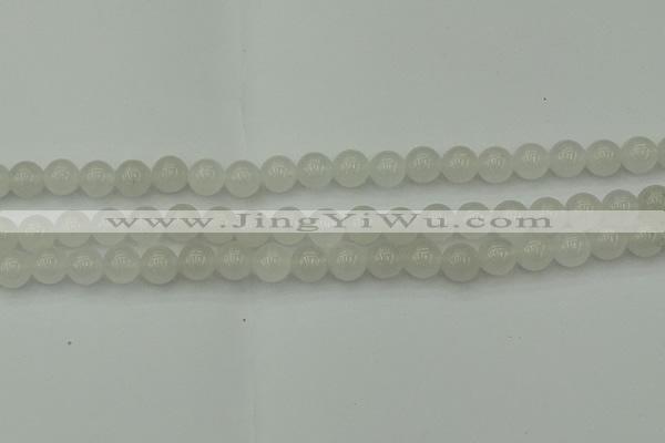 CWH52 15.5 inches 8mm round white jade beads wholesale