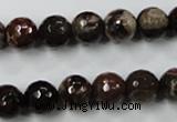 CWJ213 15.5 inches 10mm faceted round wood jasper gemstone beads