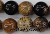 CWJ285 15.5 inches 17mm round wood jasper gemstone beads wholesale