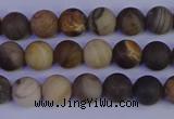 CWJ411 15.5 inches 6mm round matte wood jasper beads wholesale