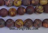 CWJ421 15.5 inches 6mm round matte wood eye jasper beads