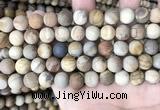 CWJ442 15.5 inches 8mm round matte wood jasper beads wholesale