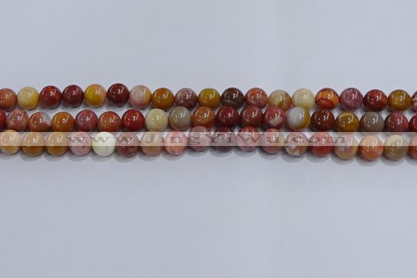 CWJ462 15.5 inches 8mm round rainbow wood jasper beads