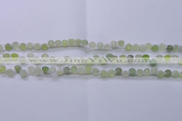 CXJ215 Top drilled 7*7mm faceted teardrop New jade beads