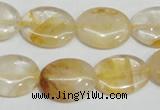 CYC02 15.5 inches 15*20mm oval yellow crystal quartz beads