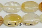 CYC03 15.5 inches 18*25mm oval yellow crystal quartz beads