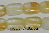 CYC09 15.5 inches 15*20mm rectangle yellow crystal quartz beads