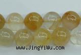 CYC104 15.5 inches 12mm round yellow crystal quartz beads