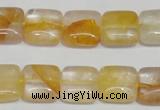 CYC12 15.5 inches 14*14mm square yellow crystal quartz beads