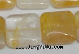 CYC14 15.5 inches 25*25mm square yellow crystal quartz beads