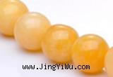 CYJ08 18mm round 16 inches yellow jade gemstone beads Wholesale
