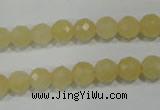 CYJ152 15.5 inches 8mm faceted round yellow jade beads wholesale