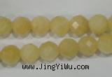 CYJ153 15.5 inches 10mm faceted round yellow jade beads wholesale