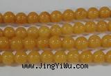 CYJ158 15.5 inches 4mm round yellow jade beads wholesale