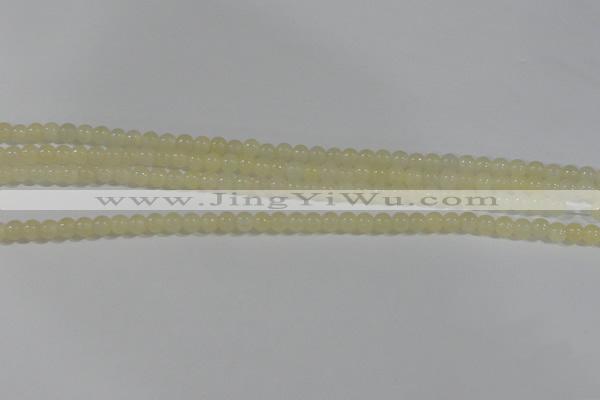 CYJ159 15.5 inches 4mm round yellow jade beads wholesale