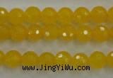 CYJ202 15.5 inches 8mm faceted round yellow jade beads wholesale