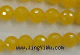 CYJ203 15.5 inches 10mm faceted round yellow jade beads wholesale