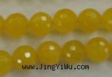 CYJ204 15.5 inches 12mm faceted round yellow jade beads wholesale