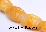 CYJ22 14*20mm flat drum yellow jade gemstone beads Wholesale
