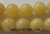 CYJ255 15.5 inches 14mm round yellow jade beads wholesale