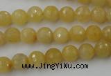 CYJ321 15.5 inches 8mm faceted round yellow jade beads wholesale