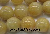 CYJ403 15.5 inches 10mm round yellow jade gemstone beads