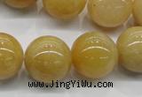 CYJ404 15.5 inches 12mm round yellow jade gemstone beads